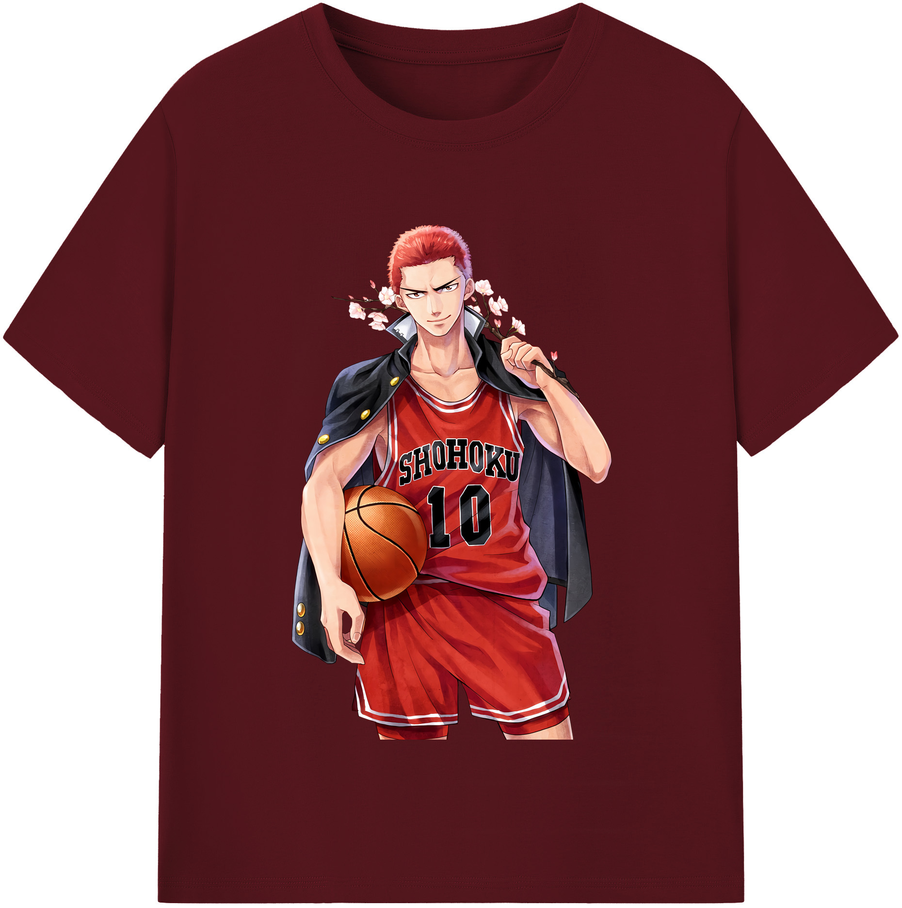 SLAM DUNK／スラムダンク 綿100％半袖Tシャツ（フロントプリント）